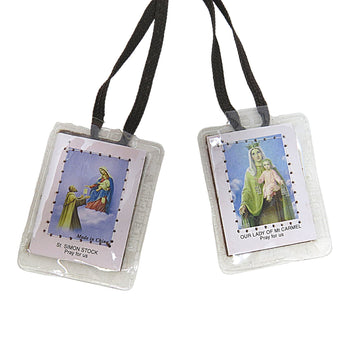 Needzo Laminated Catholic Scapular For Men And Women, Full Color St. Simon Stock And Our Lady Of Mt Carmel Scapulars, 18.5 Inche
