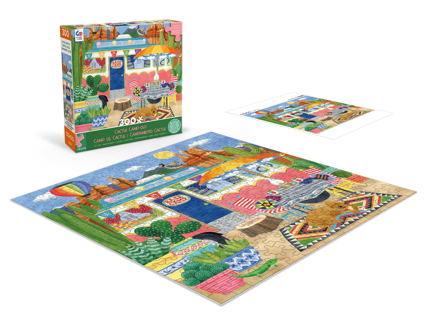 Ceaco - Happy Camper - Cactus Camp-Out - 300 Oversized Piece Jigsaw Puzzle