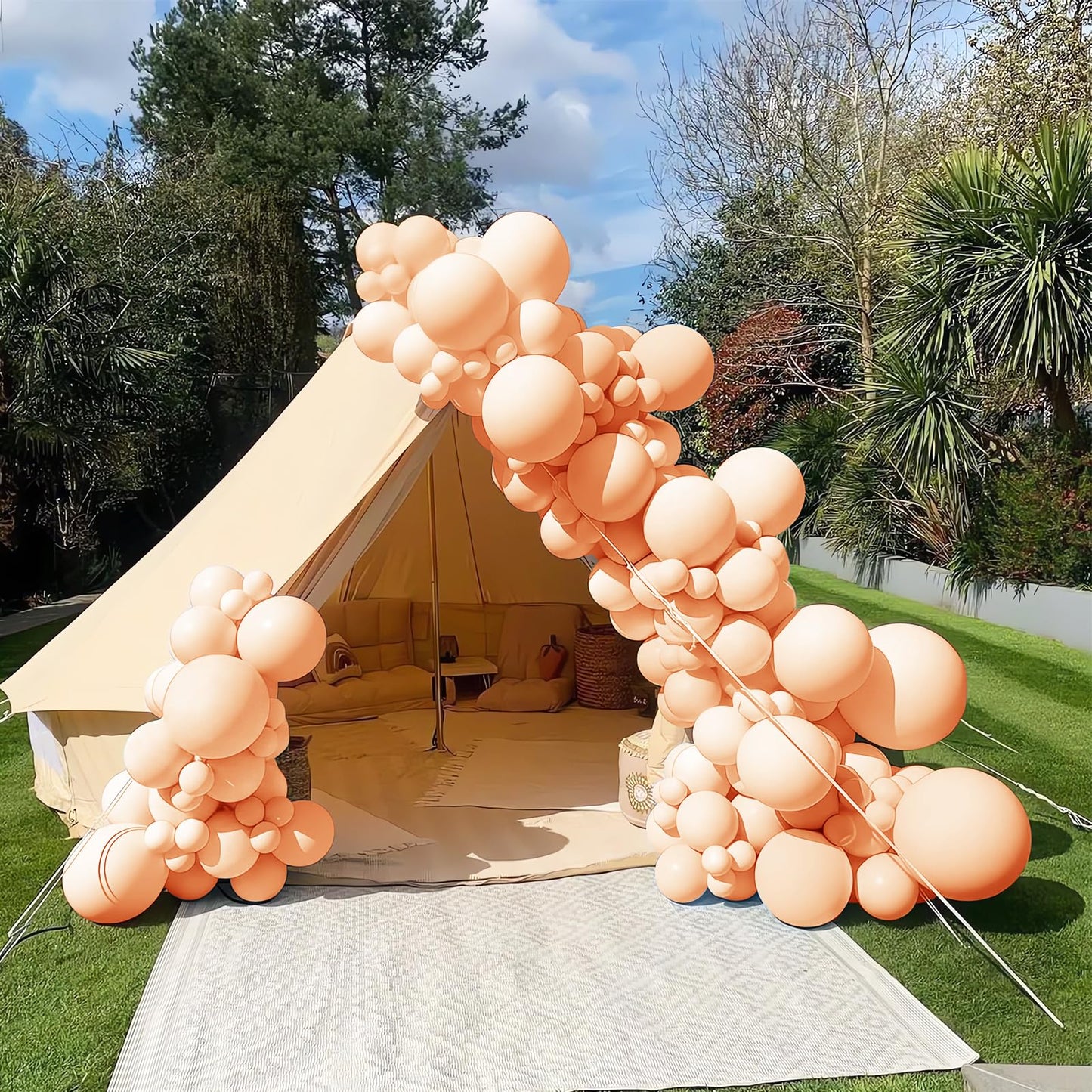 200 Pieces Pastel Orange Balloons Peach Balloons Garland Arch Kit Light Orange Balloons Different Sizes For Birthday Baby Shower