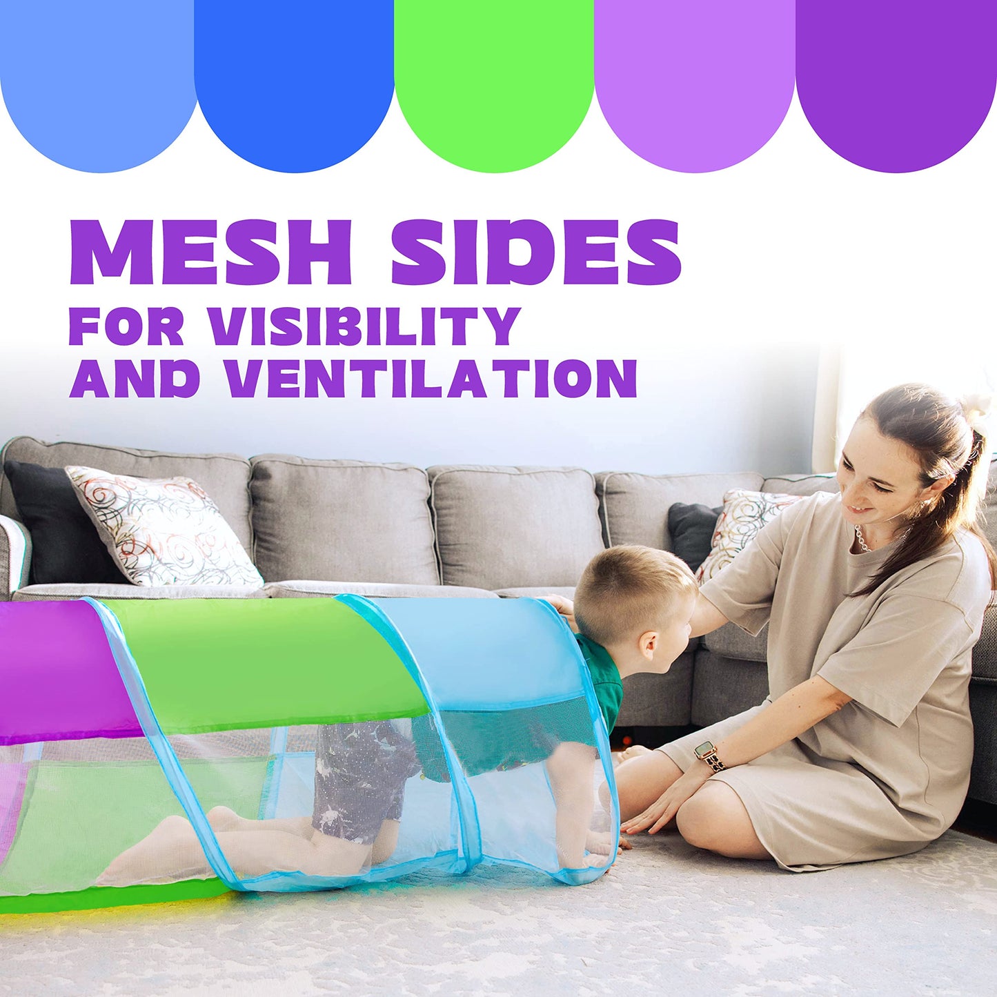 Kids Play Tunnel For Toddlers 1-3, Tunnels For Kids To Crawl Through Indoor Outdoor Pop Up Play Tent For Toddler Babies Children