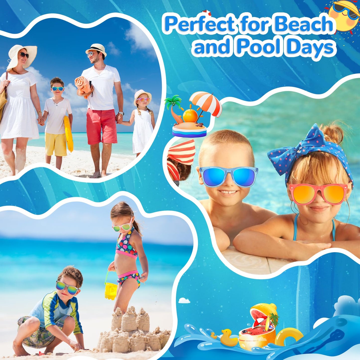 Rugort Kids Sunglasses Bulk Party Favors - 32 Packs Boys Girls Sunglasses For Kids Age 3-8 With Uv 400 Protection, Neon Sunglass