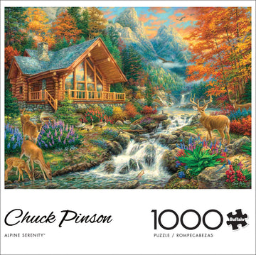 Buffalo Games Alpine Serenity 1000 Piece Jigsaw Puzzle, Large Multicolor Cardboard with Hidden Images, Model 12311
