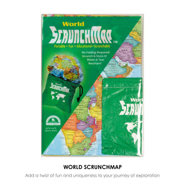 Waypoint Geographic World Scrunchmap, Portable, Easy-To-Store Map Of The World, Water And Tear-Resistant Map, Eco-Conscious Uniq