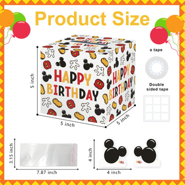 Mouse Party Birthday Money Gift Boxes For Cash, Surprise Money Box For Girls, Mouse Birthday Party Favors Supplies Decorations -