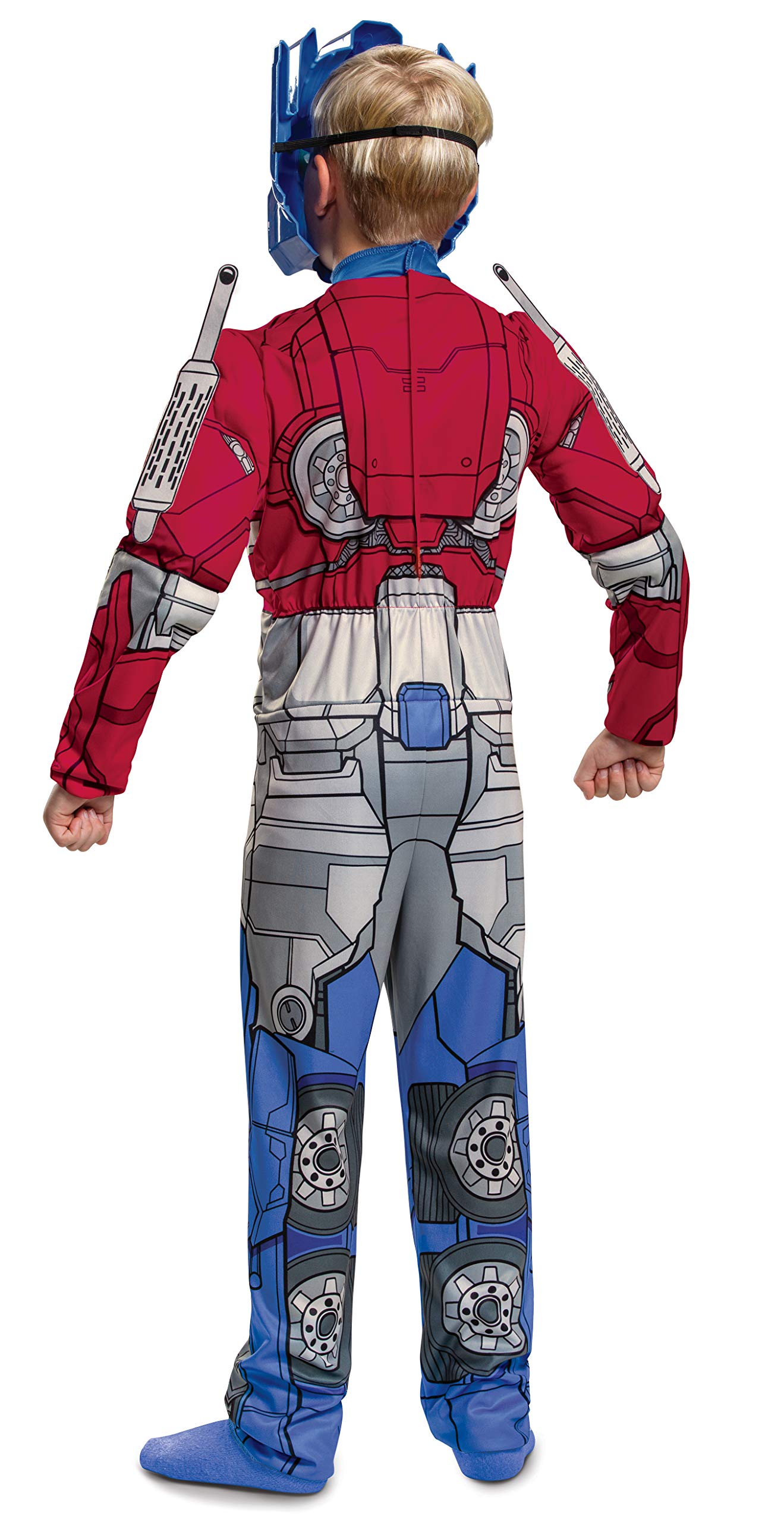 Disguise Optimus Prime Costume, Muscle Transformer Costumes For Boys, Padded Character Jumpsuit, Kids Size Small (4-6) Blue & Re