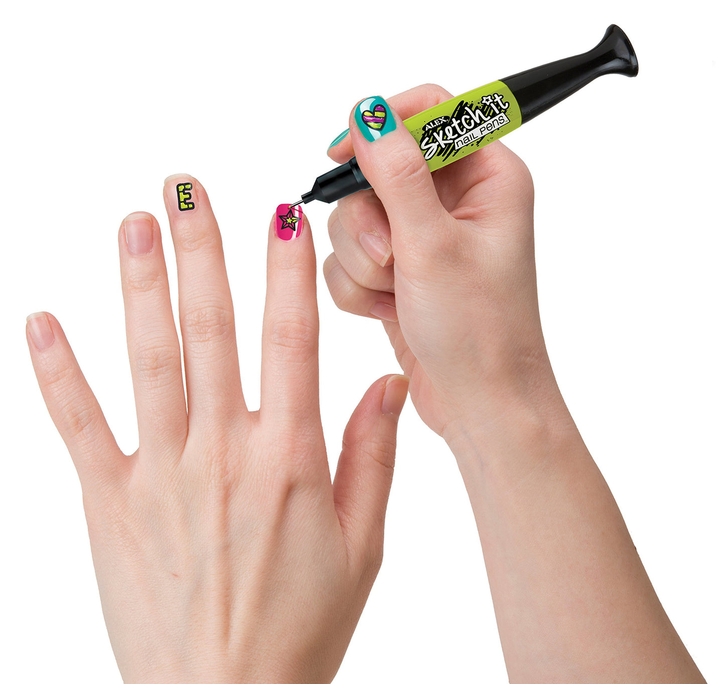ALEX Toys Sketch It Nail Pens Salon Girls Fashion Activity, Sketch and Paint, Create Long Lasting Looks with Beautiful Nail Poli
