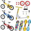 Sumind 18 Pieces Mini Finger Toys Set Includes Finger Skateboards, Finger Bikes, Mini Scooters And Matched Wheels And Tools Acce