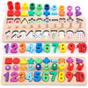 Gerocrew Wooden Montessori Toys For Kids Toddler Number Puzzles Sorter Counting Shape Stacker Stacking Game Preschool Toys For B