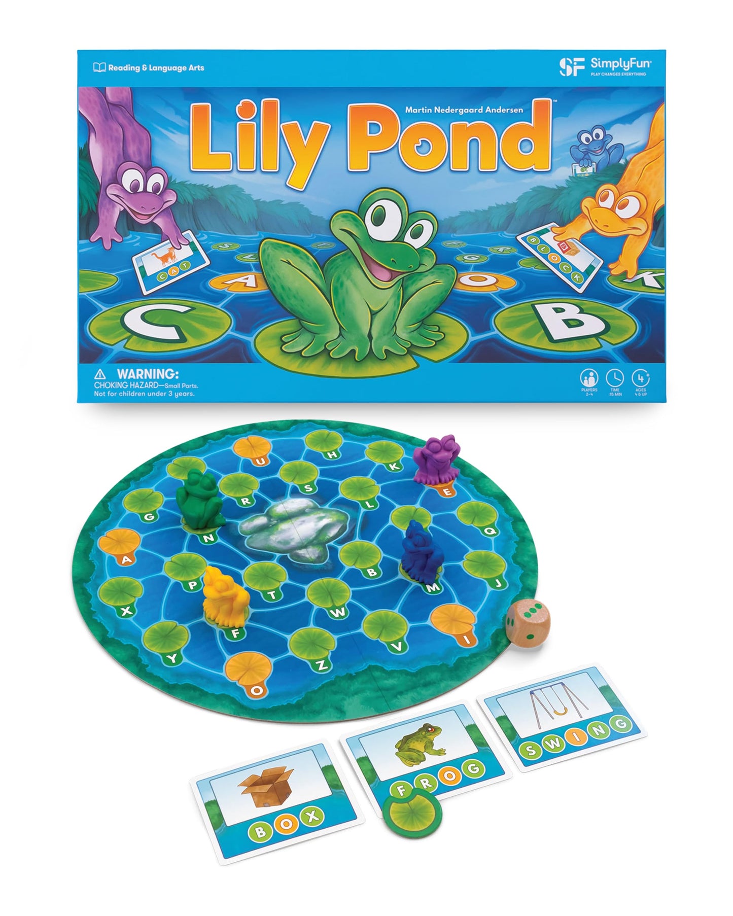 Simplyfun Lily Pond - Educational Game To Practice Early Reading And Spelling - An Engaging And Fun Toddler Game - 2 To 4 Player