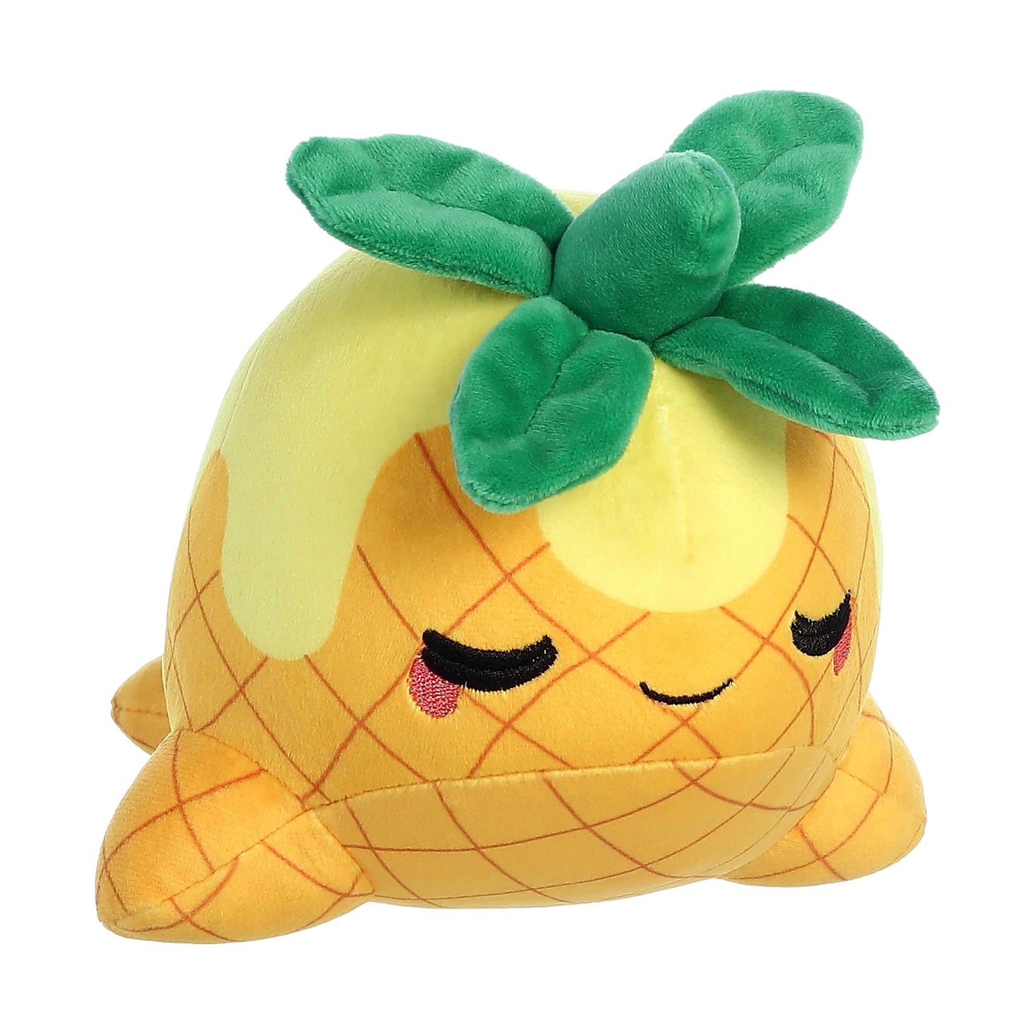 Aurora® Enchanting Tasty Peach® Pineapple Nomwhal Stuffed Animal - Bright & Colorful Design - Showpiece Plush - Yellow 7 Inches