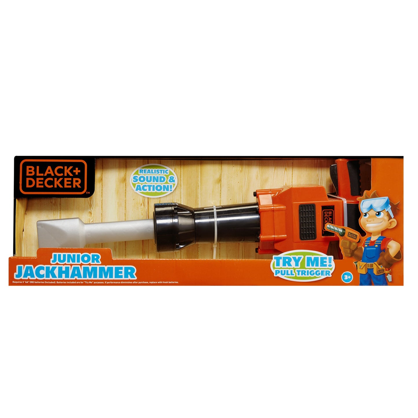 Black+Decker Junior Kids Power Tools - Jackhammer with Realistic Sound & Action! Role Play Tools for Toddlers Boys & Girls Ages