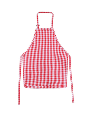 Jennice House Kids Aprons, Children'S Artists Aprons Pure Cotton Gingham Aprons With Pocket And Adjustable Neck Strap, Painting Apron, Baby Chef Apron Party Aprons (Red, S)