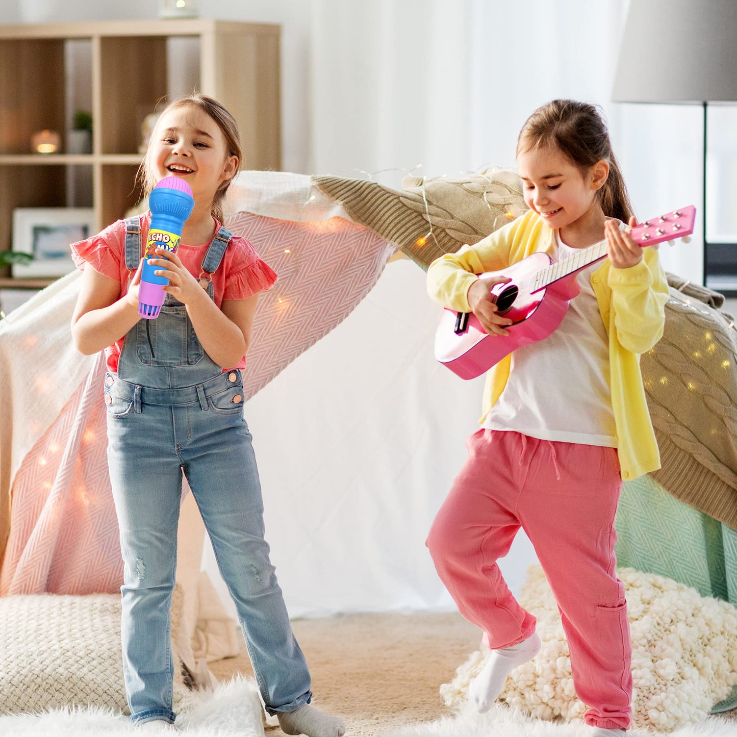 Ppxmeeudc 8 Pcs Echo Toy Microphones For Kids Karaoke Mics For Children With Echo Effect Lightweight Music Toys Fun Supplies For Birthday Picnic Bbq Or Party