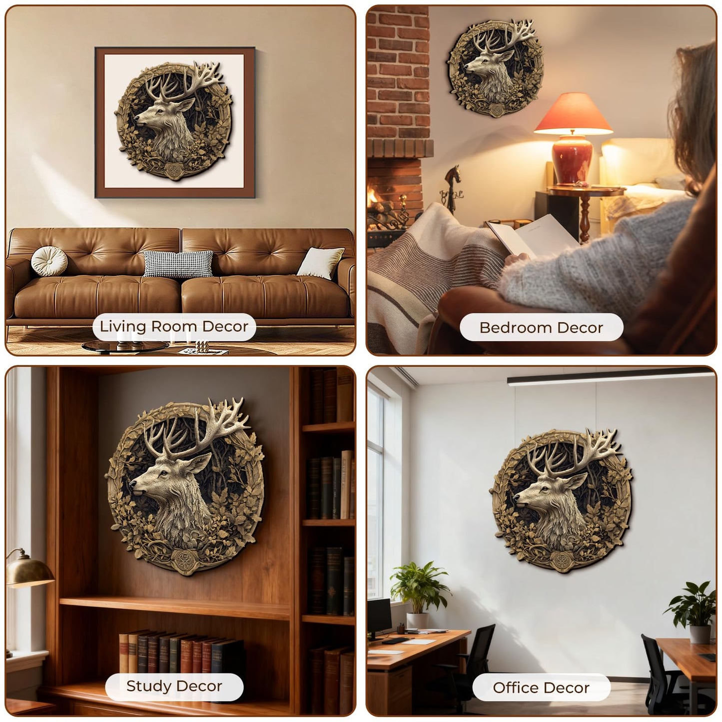 Wooden Puzzles for mature-themeds 3D Vision Effect Deer Wooden Jigsaw Puzzles Unique Shape Advanced Wood Puzzle mature-themed Flat Puzzle Fathers Mothers Gifts Birthday Gift Family Game (11.4 * 11.3in 195pcs)