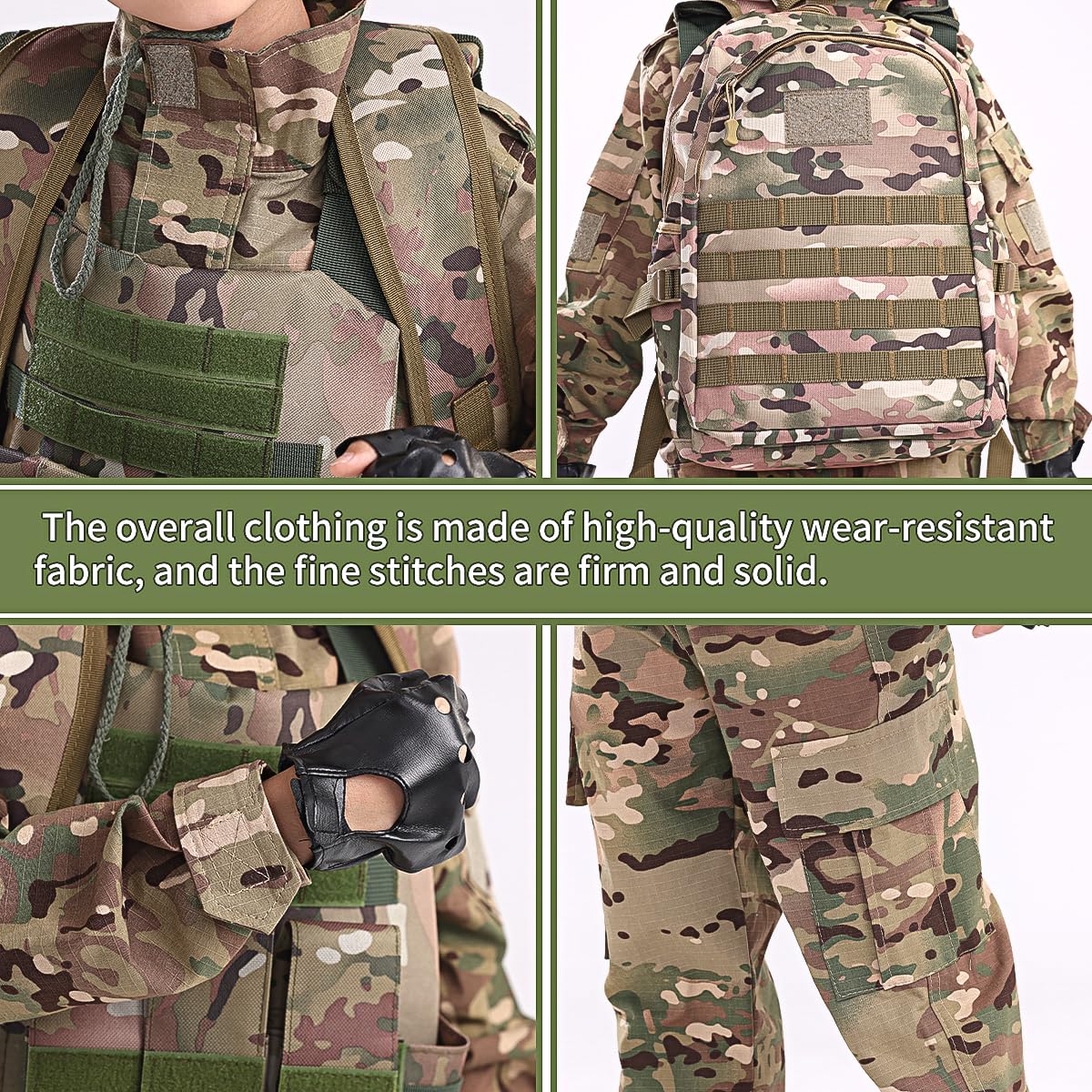 Children'S Army Special Forces Clothing Children'S Camouflage Single Soldier Clothing Helmet Backpack Soldier Boy