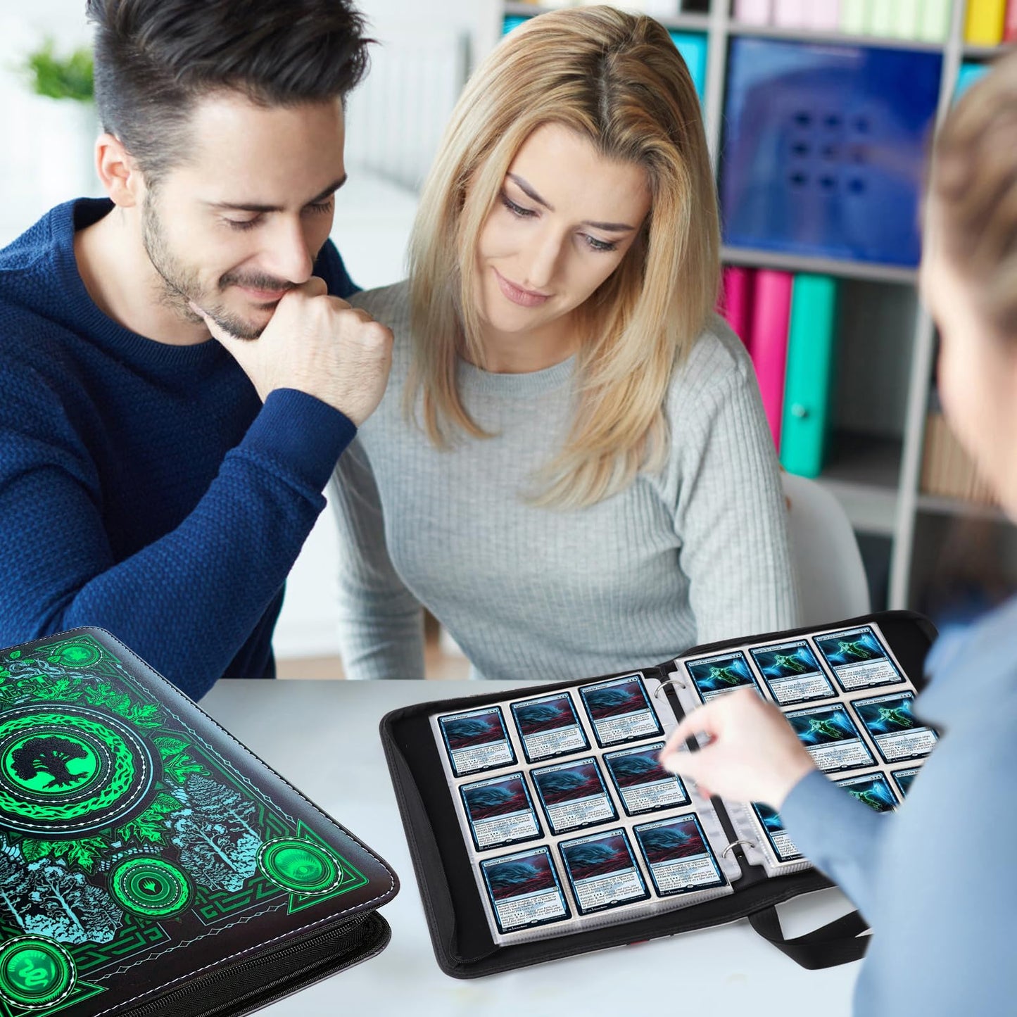 MTGPRO Trading Card Binder 9 Pocket Card Binder with Sleeves 720 Double Sided Pocket enhanced Collector Card Album Card Collection Folder for MTG TCG Yugioh Game Cards (Green)