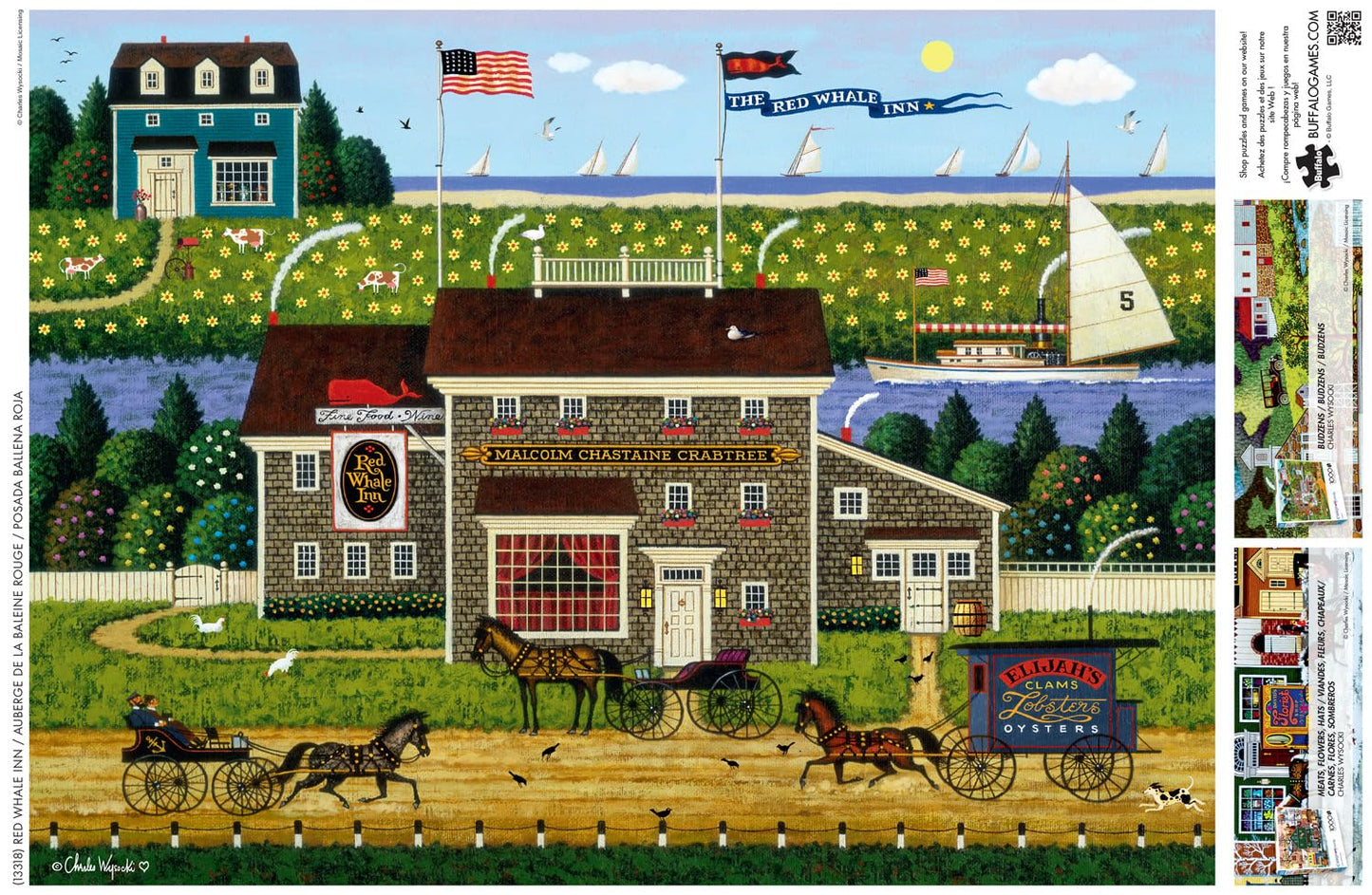 Buffalo Games - Charles Wysocki - Red Whale Inn - 1000 Piece Jigsaw Puzzle For Adults -Challenging Puzzle Perfect For Game Nights - Finished Size Is 26.75 X 19.75