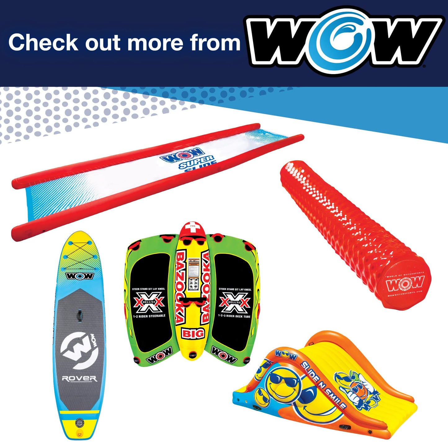 Wow Sports Joker Towable Tube For Boating - 1 To 3 Person Towable - Standing Tubes For Boating