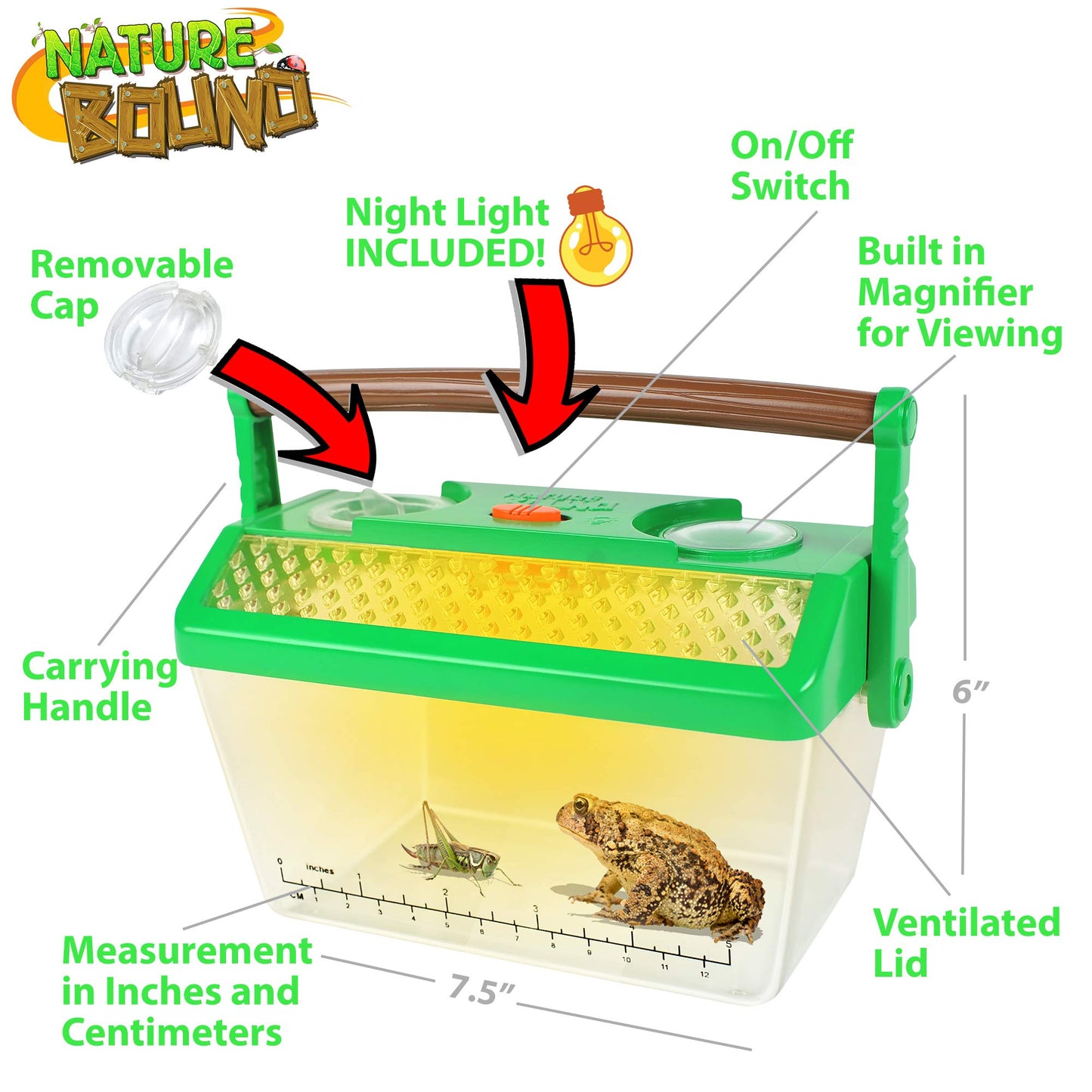 Nature Bound Bug Catcher Critter Barn Habitat For Indoor/Outdoor Insect Collecting With Light Kit, White