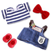 Clothes for 6.7in/17cm Doll Set of 4 Cute Doll Accessories Includes Doll Hat+T-Shirt+Bib Pants+Shoes Set enhanced Fashion Outfit for Collectors Unique Gift (Style A)