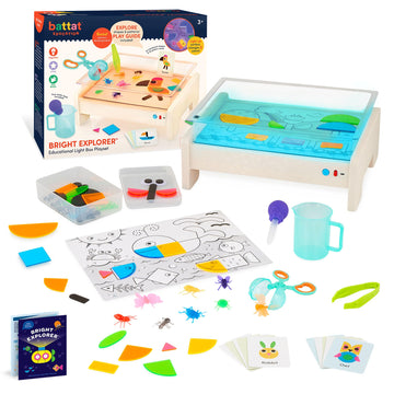 Battat Education Tracing Light Box - Sensory Light Table for Kids 3+ Years, Multi Color, Medium Size - Bright Explorer