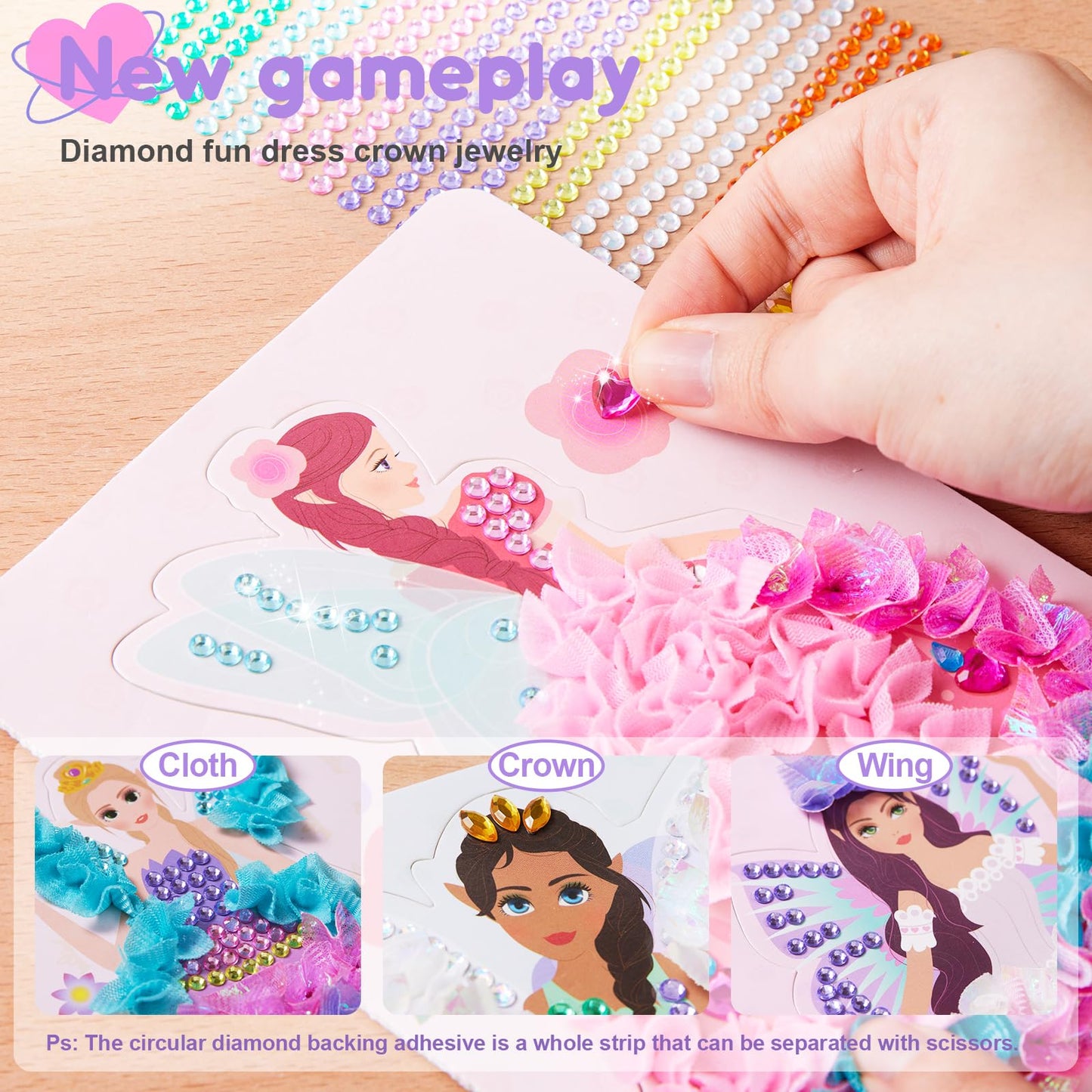 Magic 4 In 1 Poke In Art Kits For Girls, Pretty Princess Game With Princess Stickers, Watercolor Paint, Diamond Art Crafts For Kids Ages 4-8, Diy Activity Gifts For 4 5 6 7 8+ Year Old Girls