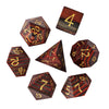 HDdais Wood DND Dice Set Red Orange Striped Handmade Wood Dice Set for Dungeons and Dragons Role Playing Games