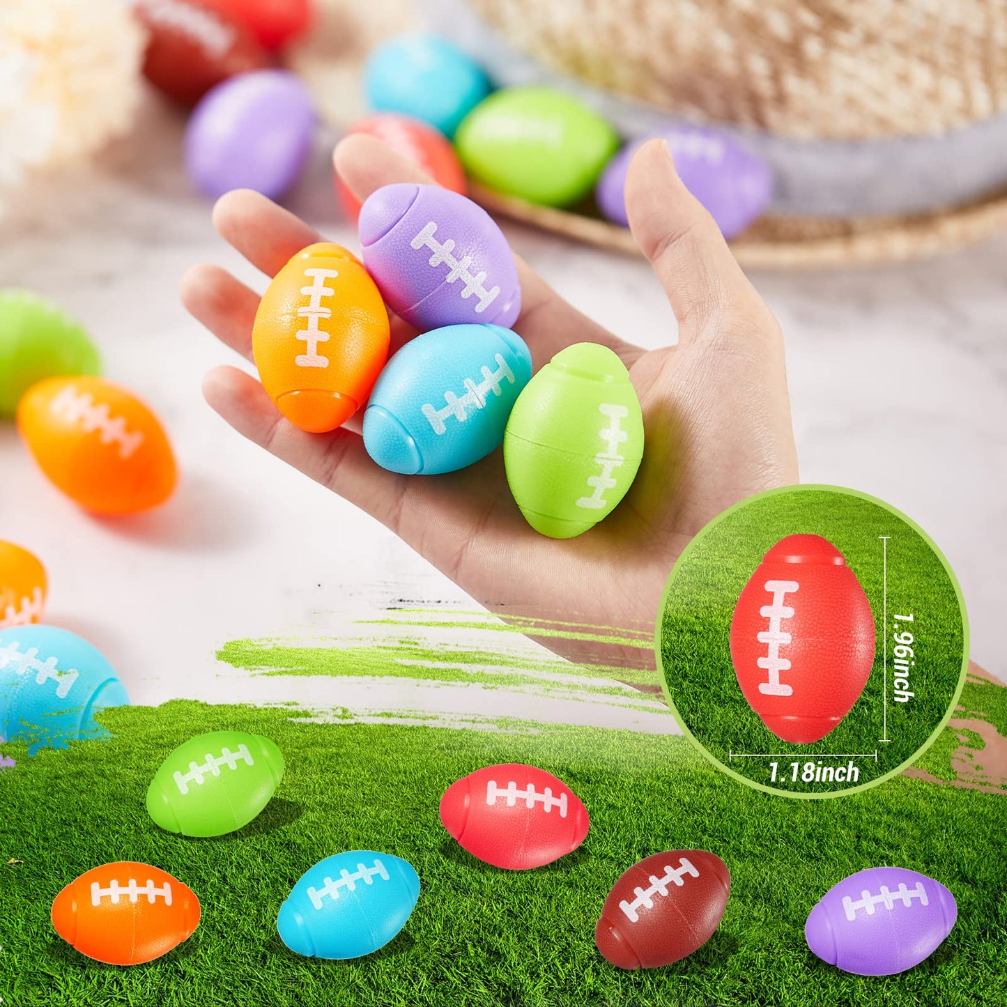 Wellvo 24 Pack American Football Fidget Spinner, Football Party Favors, Sport Event, Goodies Bag Easter Basket Stuffers, Pinata Filler, Kids Birthday Party Favor Toys
