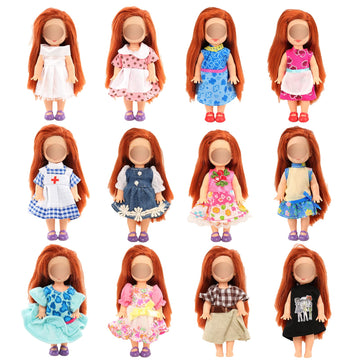 Barwa 6Pcs 4 Inch Doll Clothes Fashion Dresses Outfit For 4 Inch Doll 5 Inch Doll