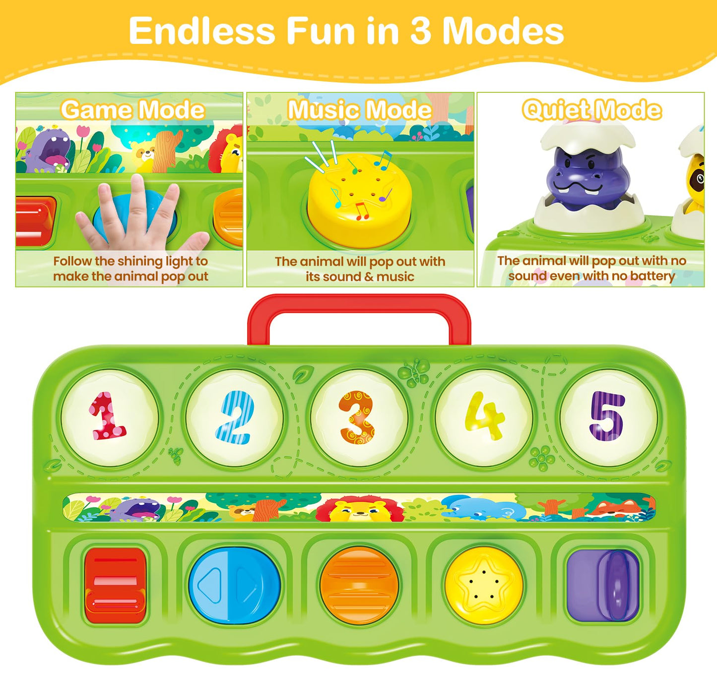 Baby Toys 6 To 12 Months, Musical Pop-Up Cause And Effect Toys With Light & Music For 12-18 Months, Learning Educational Infant Toys For Toddler Boy Girl 7 8 9 10 11 Month 1-2 Year Old Gift