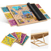 Becko US Jigsaw Puzzle Board with 6 Drawers, 2000 Pieces, Pinewood & MDF, Adjustable Angles, Flannel Top, Model PTZ042