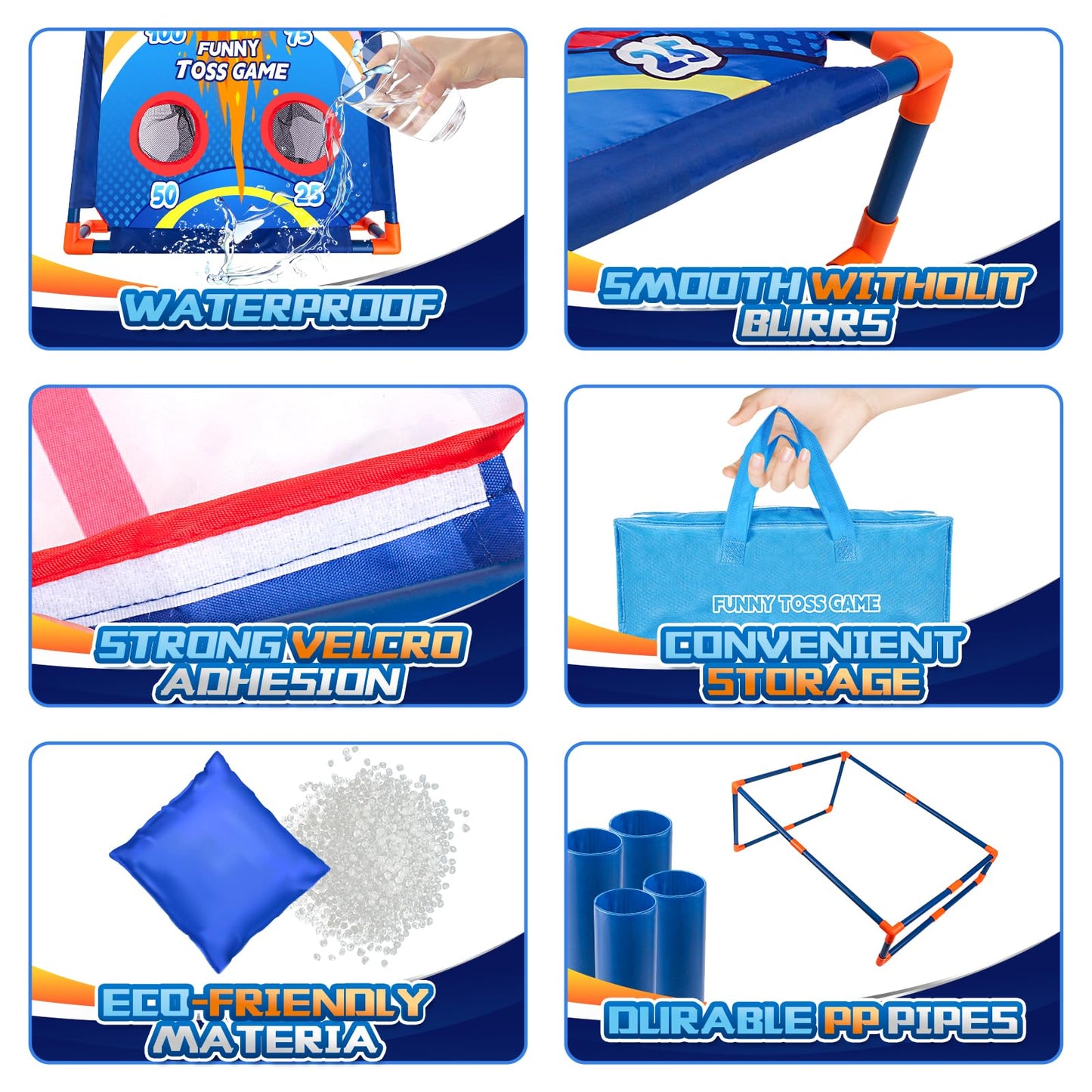 ShyLizard Blue Bean Bag Toss Game for Kids - Perfect Outdoor Toy for Ages 3-8, Ideal Birthday and Christmas Gift, Family Party Fun