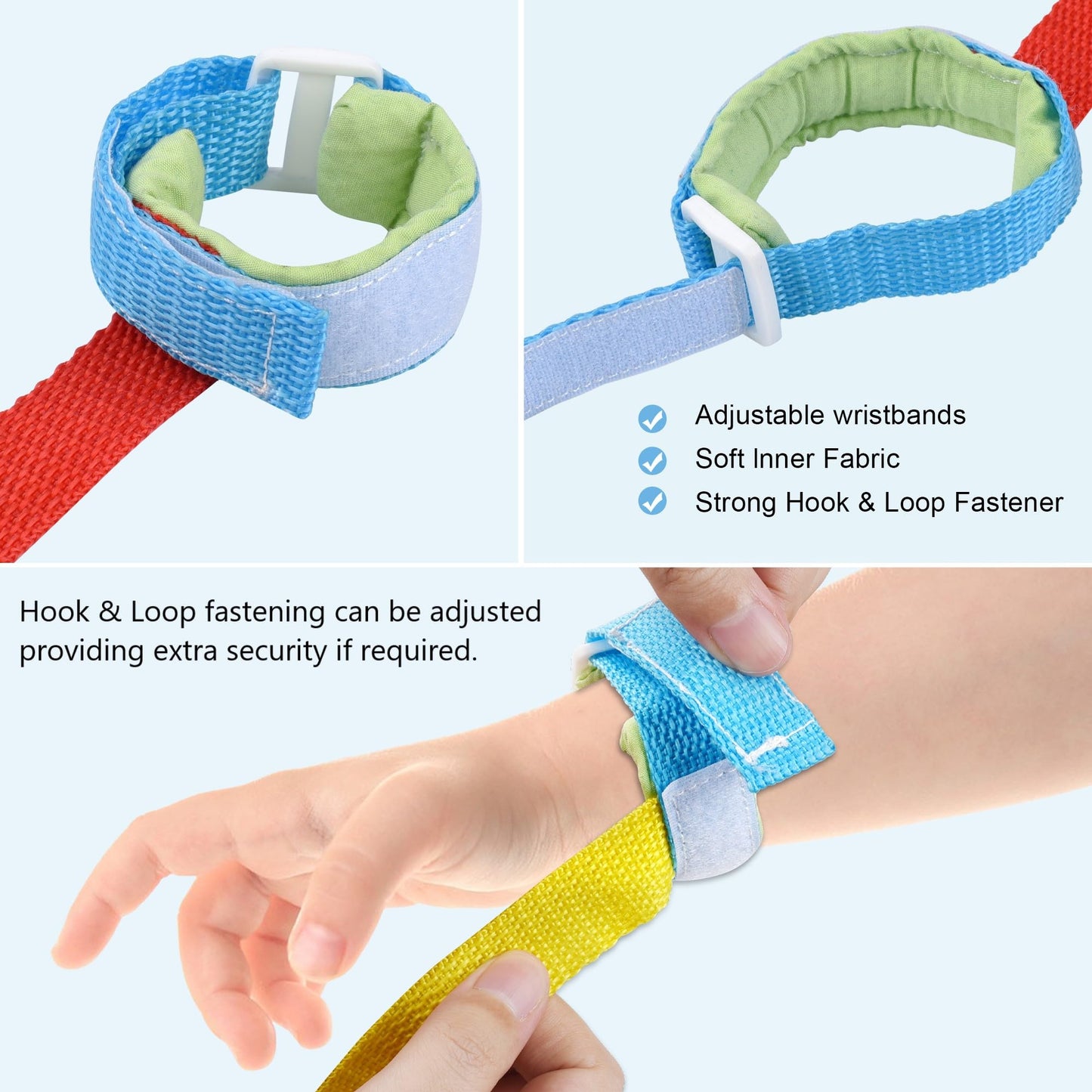 Children Safety Walking Rope With 12 Handles For Kids: Extendable Design, Adjustable Wristbands, Safe And Durable, Perfect For N