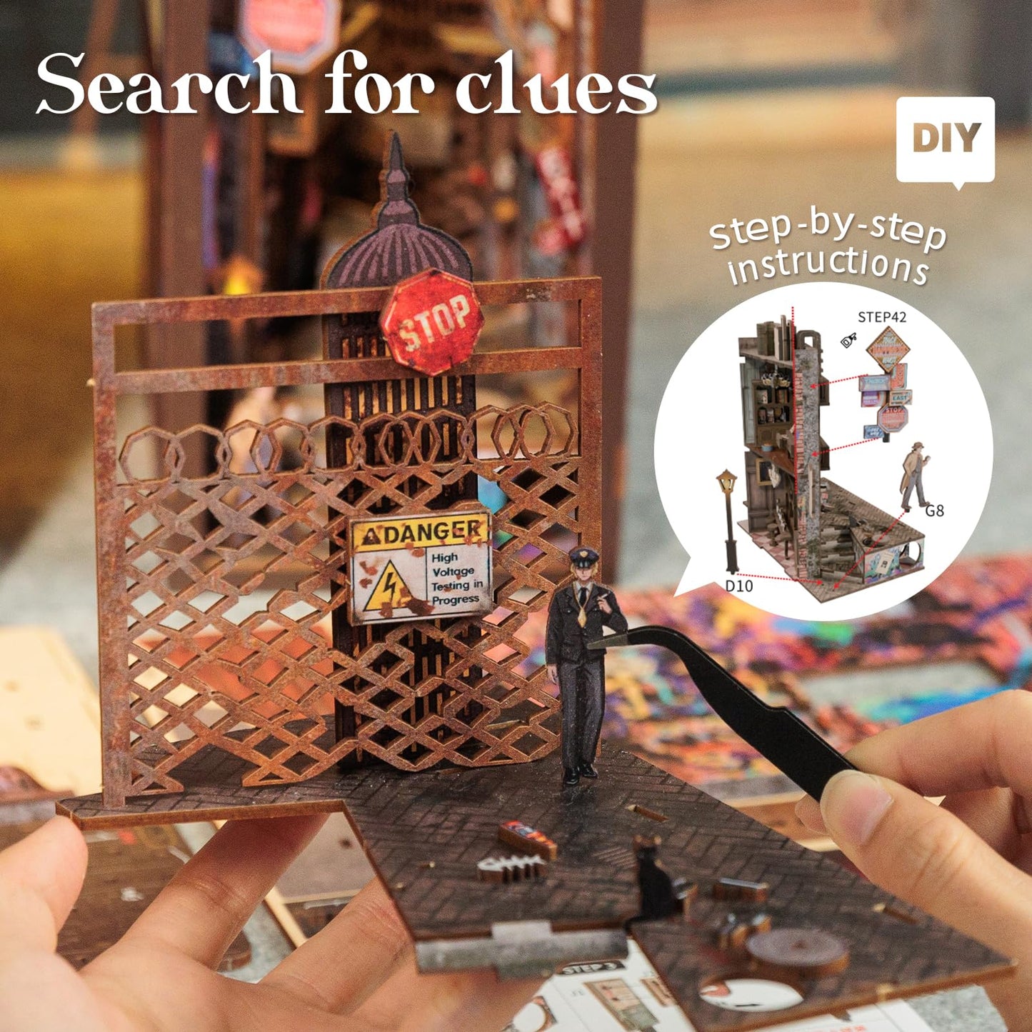 Cutefun Book Nook Kit, Diy Miniature House Kit For Teens, Book Nook Kits For Adults, Wooden Dollhouse For Bookshelf Decor, Model Building Creativity Gifts For Family & Friends(The Long Goodbye)