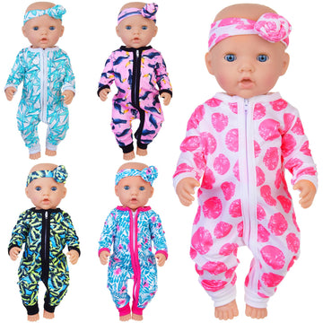 Unicorn Element 5 Sets 14-18 Inch Baby Doll Clothes Outfits Casual Wear For 17 Inch Baby Doll 10 Pcs Girl Doll Clothes And Headbands For 15-18 Inch Doll