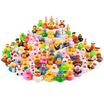 Xy-Wq 100 Pack Rubber Duck For Jeeps Ducking - 2' Bulk Floater Duck For Kids - Baby Bath Toy Assortment - Party Favors, Birthdays, Bath Time, And More (50 Varieties)