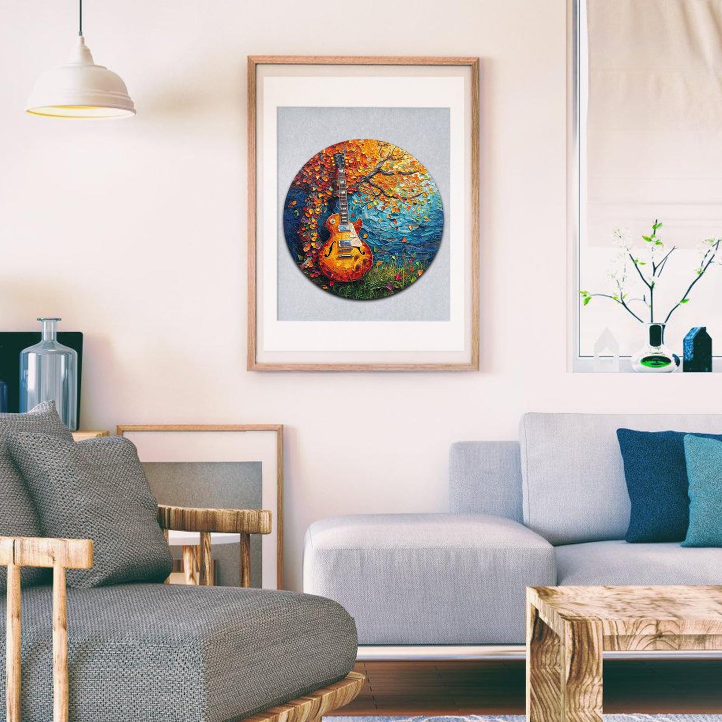 Wooden Puzzle For Adults, Autumn Jigsaw Puzzle, Guitar Wooden Jigsaw Puzzles, Thanksgiving Garden Puzzle, Beautiful Wooden Puzzl