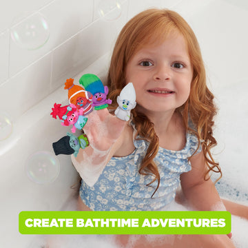 Nbc Universal Trolls Bath Finger Puppets, 10 Pc - Party Favors, Educational, Bath Toys, Story Time, Beach Toys, Playtime, Stocking Stuffer