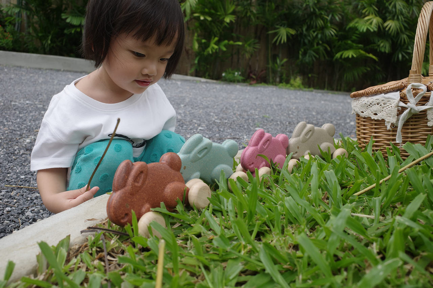 PlanToys Push Along Bunny-Pink (5730)