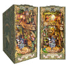 Criolpo Book Nook Kit- Wooden Doll House Miniature House Kit, Book Nook Miniature Kit For Adults Teens, 3D Wooden Puzzle Book No