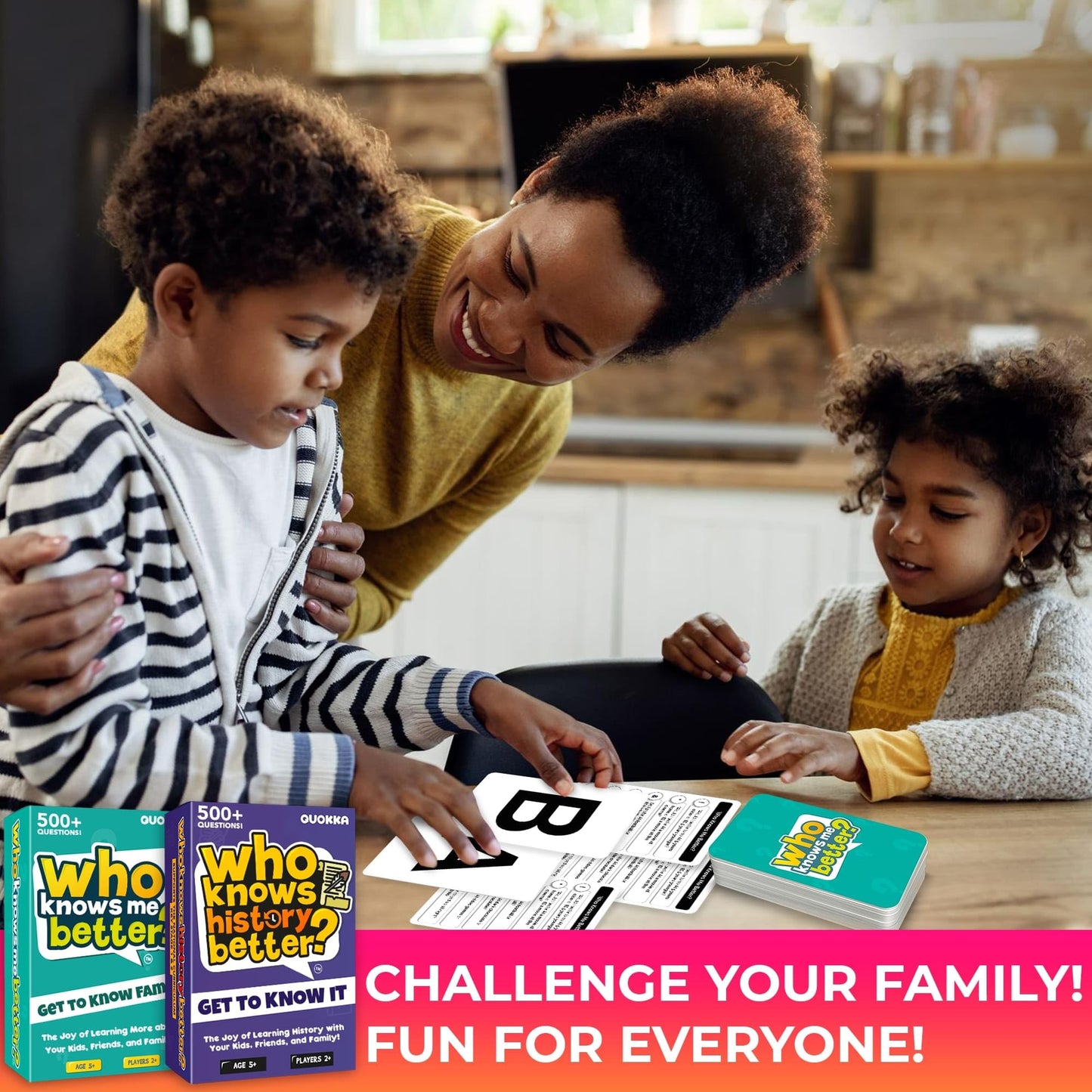 Quokka Who Knows Better? - Set 4 In 1 - Family Card Trivia Game | Fun Learning & Educational Questions For Families | Suitable For Boys & Girls