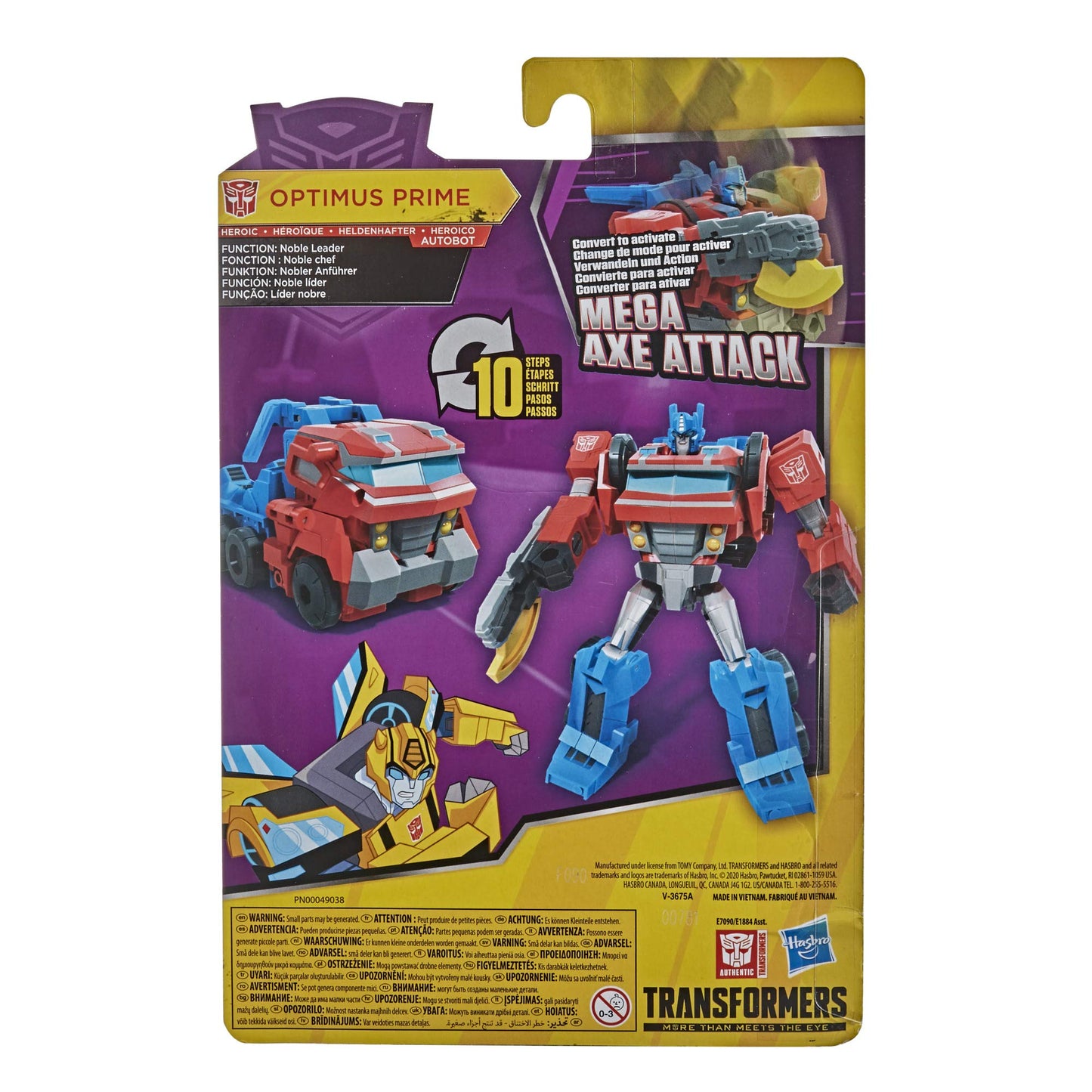 Transformers Bumblebee Cyberverse Adventures Warrior Class Optimus Prime Action Figure Toy, Repeatable Attack Move, Ages 6 And Up, 5.4-Inch
