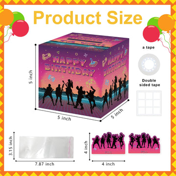 Azbuk Gaming Birthday Money Box Gift Pull - Surprise Money Box For Cash Gift Set, Fun Birthday Gifts For Kids Boys Girls Video Game Lover, Birthday Party Decorations (35 Pcs Transparent Bags)