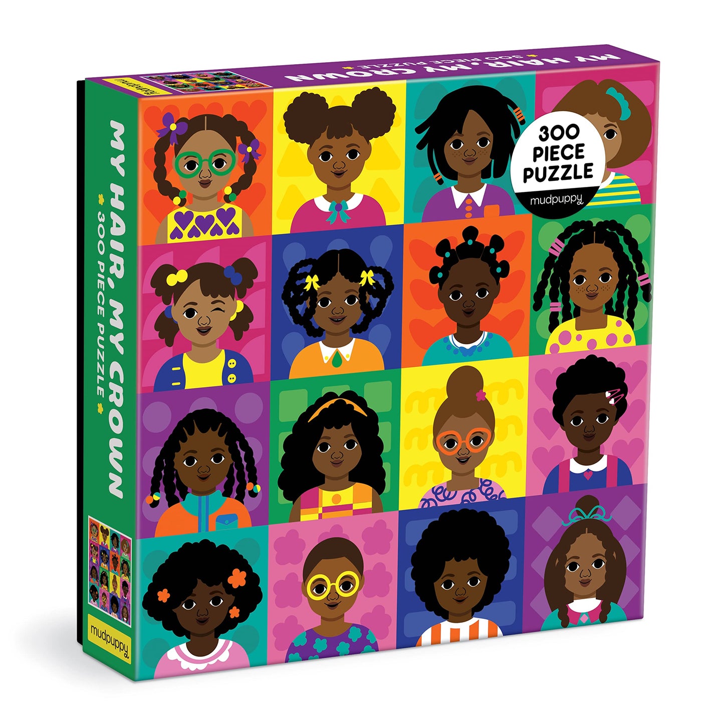My Hair, My Crown 300 Piece Puzzle From Mudpuppy, Bright Illustrations Of Diverse And Beautiful Black Hairstyles, Provides Hours