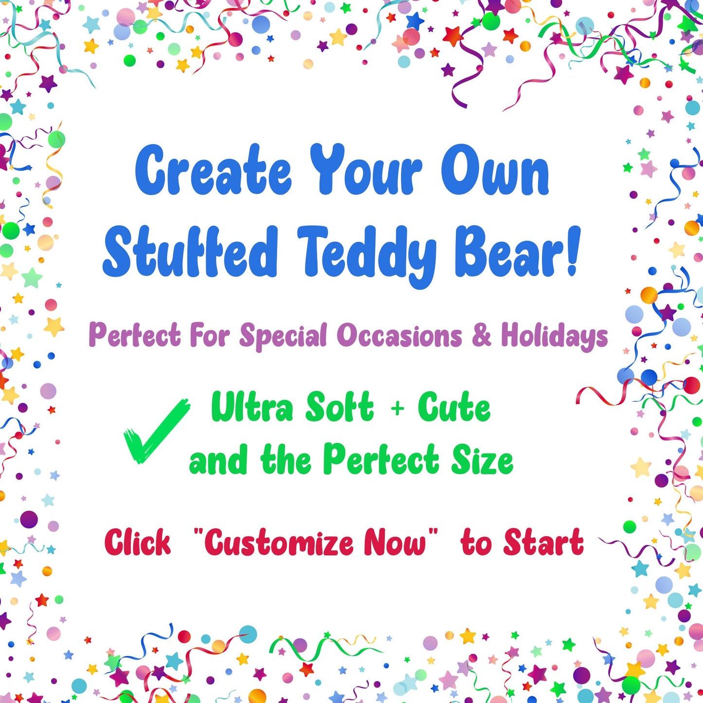Teesandtankyou Custom Teddy Bear 8 Inch With Custom Text, Personalized Gift For Anniversary, Graduation, Christmas, Brown Stuffe