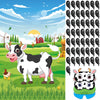 Eaezerav Pin The Tail On The Cow Game With 50 Pcs Tails Large Cow Games Poster For Kids Farm Birthday Party Supplies
