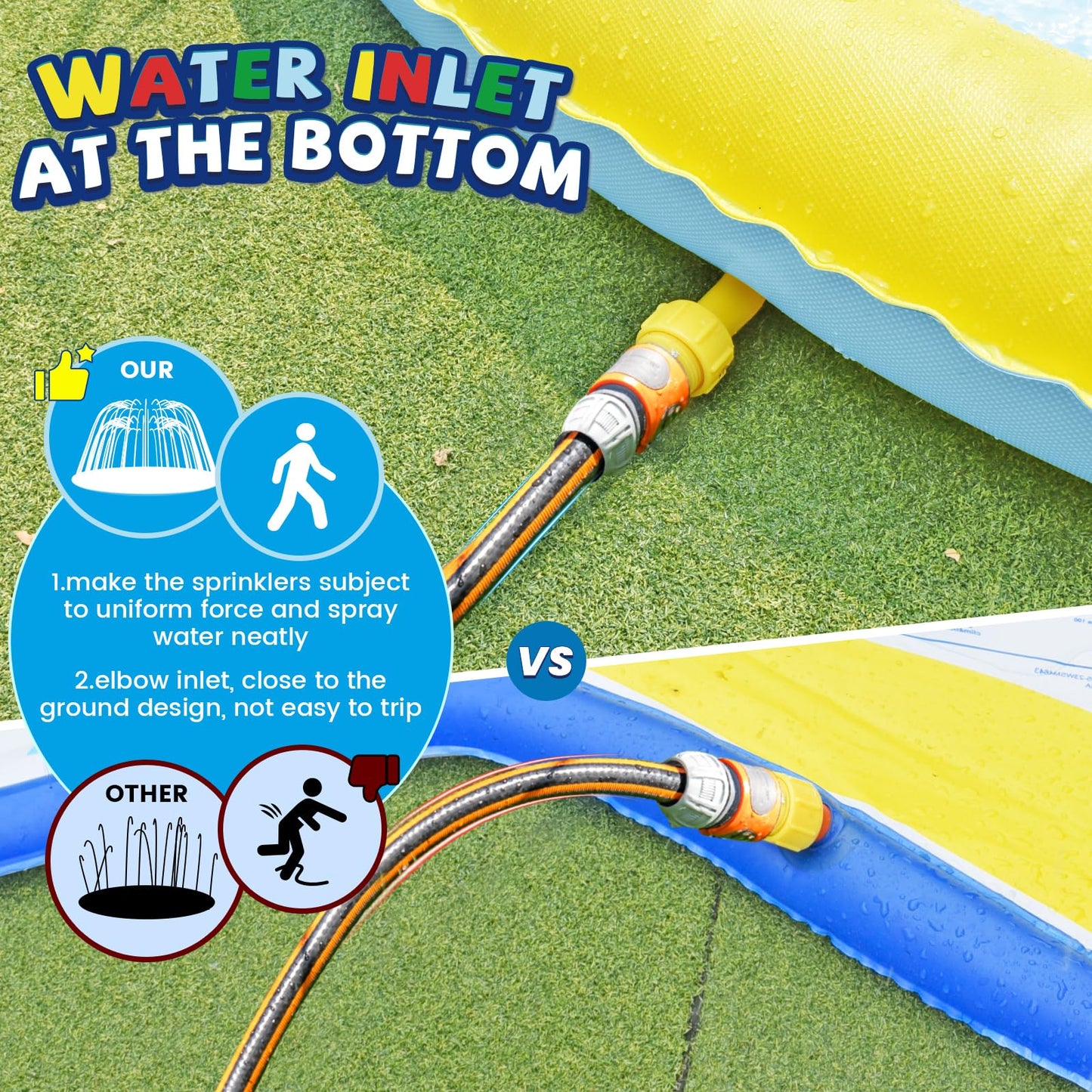 Odosola 13 Ft Large Splash Pad For Kids Ages 4-8, Non-Slip Baby Splash Pads For Toddlers, Oversized Kids Sprinklers For Yard, He