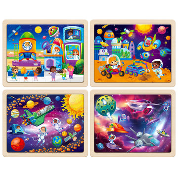 Synarry Large Space Planets Solar System Wooden Puzzles For Kids Gift Box(12.2*9.4 In) - Fsc Certified, Puzzles For Toddlers 3-5, Puzzles For Kids Ages 4-6, Wood Toys Gifts For 3 4 5 Year Old Boy Girl