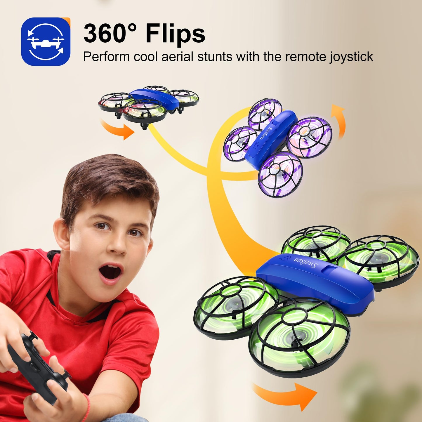 Swifsen Drone With Camera For Kids And Beginner,Birthday Gift Toy For Boys And Girl,Indoor Quadcopter Plane For Boy,Small Helico