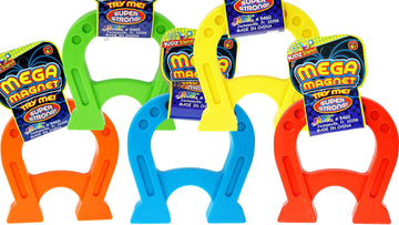 Ja-Ru Kidz Science Mega Magnet Toys (6 Magnets Assorted Color). Large Strong Horseshoe Magnet Physics Toys For Kids, Boys & Girls. Science Kit Classroom Learning & Stem Toys. 5460-6P